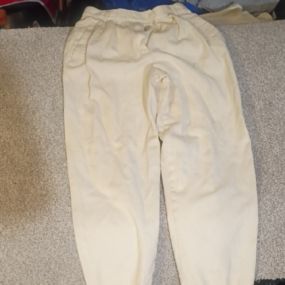 Escada Cream Elastic Waist Trousers